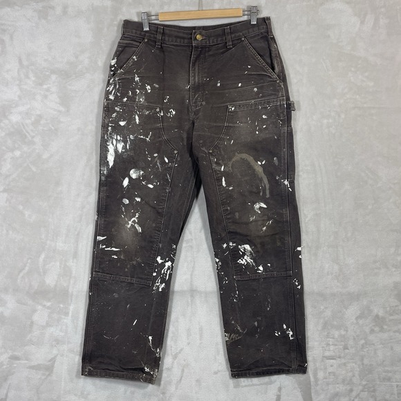 Carhartt Other - Vintage Carhartt B136 DKB Double Knee Pants Tag 34x32 Paint Distressed Loose Fit